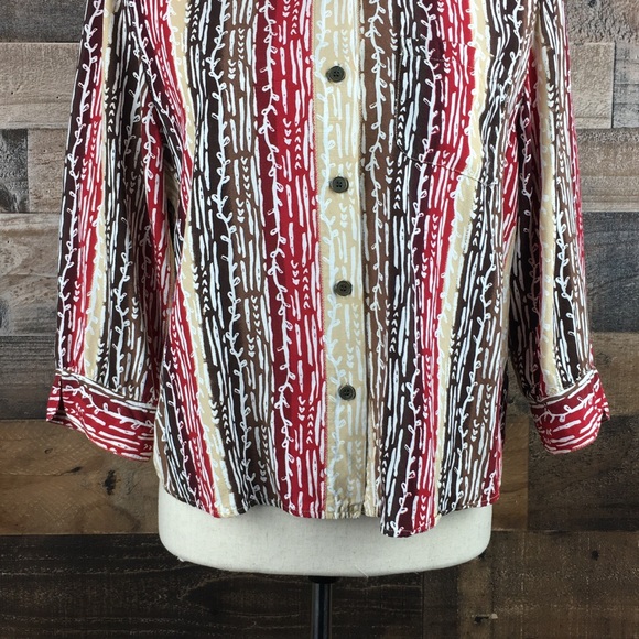 Alfred Dunner Print Button Down Top Shirt Size 8 - Picture 8 of 13